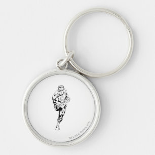 Comic Style - Running, Black and White Key Ring