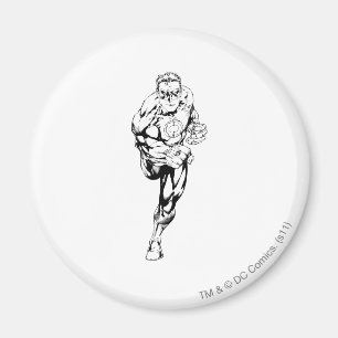 Comic Style - Running, Black and White Magnet