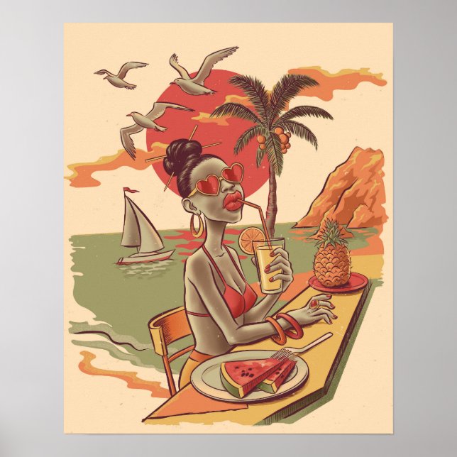 Comic Style Summer Vibes Poster (Front)