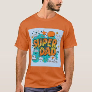 Comic Style Super Dad Graphic T-Shirt