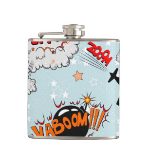 Comic Style Super Hero Design Hip Flask
