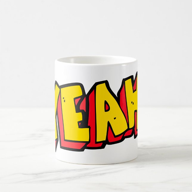 Comic Style Yeah Text Graphic in Bold Yellow Coffee Mug (Creator Uploaded)