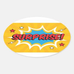 Comic Surprise Burst Oval Sticker