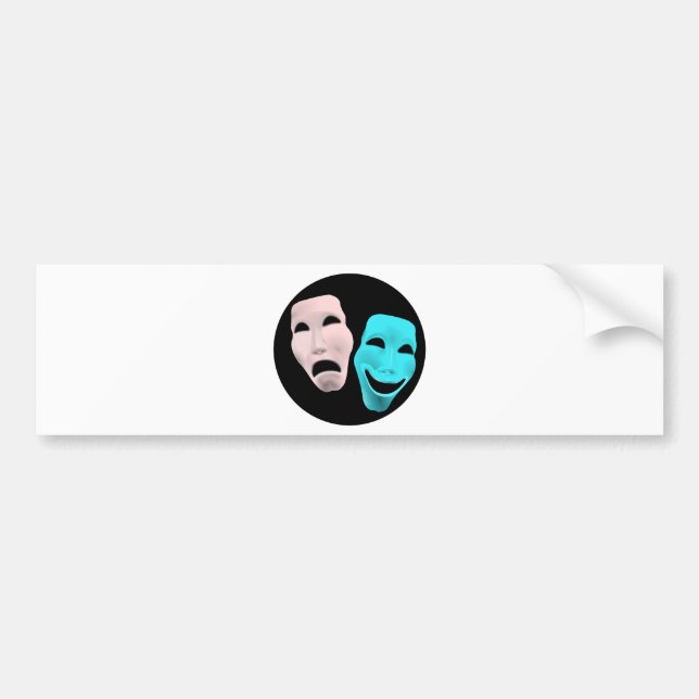 Comic Theatre Masks Bumper Sticker (Front)