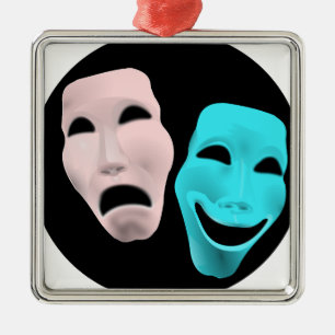 Comic Theatre Masks Metal Tree Decoration