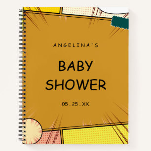 Comic Theme Baby Shower Gift List Notebook