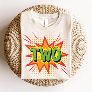 Comic Theme Kids 2nd Birthday Unique Retro Toddler Baby T-Shirt