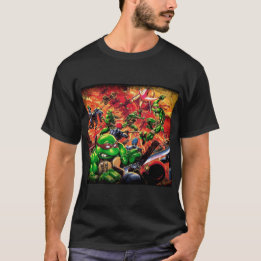 comic turtles fight evil ninjas T-Shirt