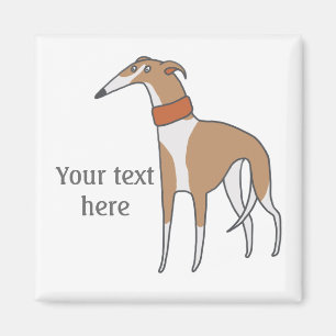 Comic Whippet Dog Customisable Magnet