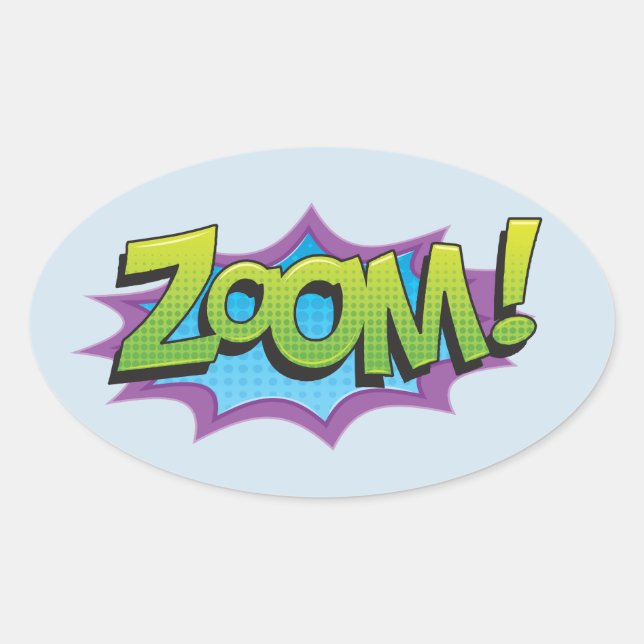 Comic Zoom! Oval Sticker (Front)