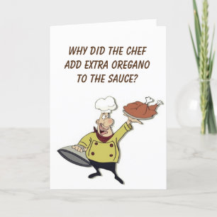 COMICAL CHEF SAYS *HAPPY THANKSGIVING* HOLIDAY CARD