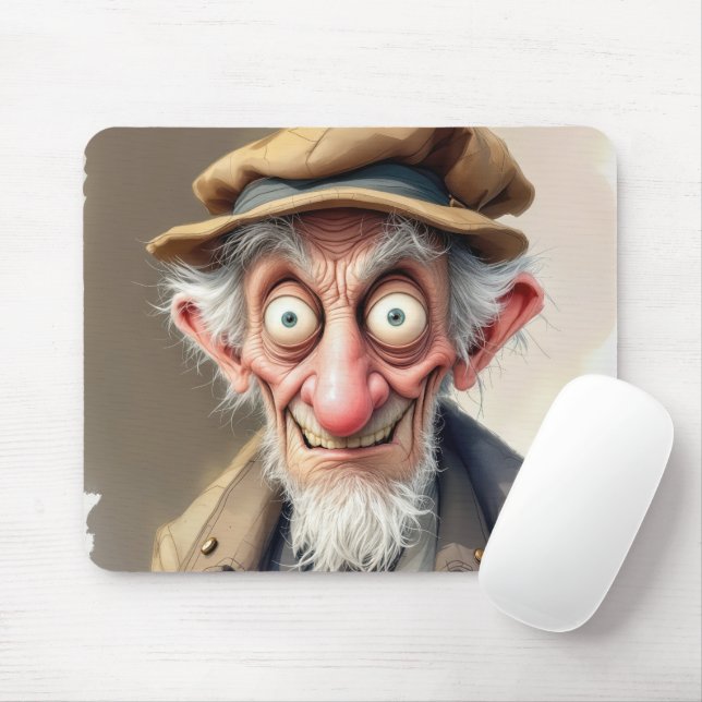 Comical Gentleman Mouse Mat (With Mouse)