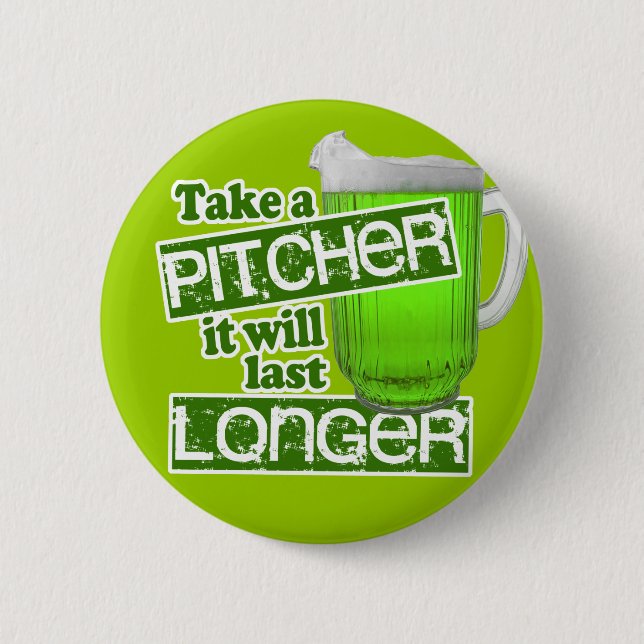 Comical Green Beer Day 6 Cm Round Badge (Front)