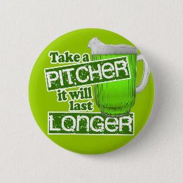 Comical Green Beer Day 6 Cm Round Badge