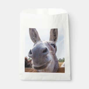 Comical Grey Smiling Donkey Favour Bags
