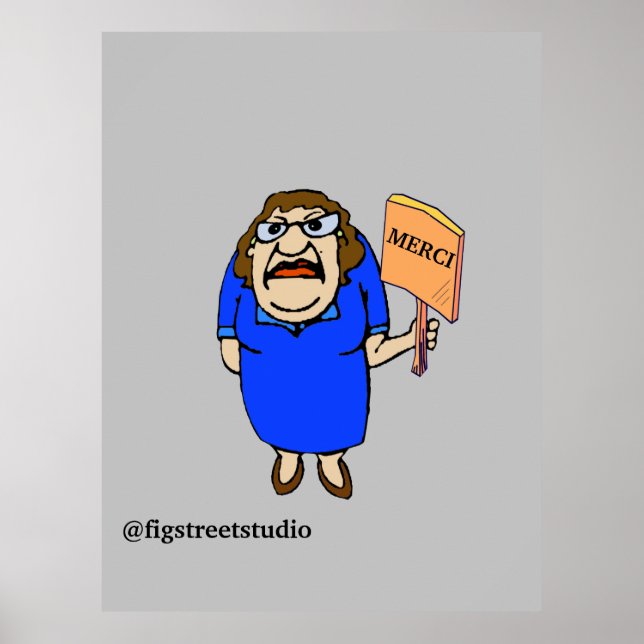 Comical Lady, add text, Print (Front)