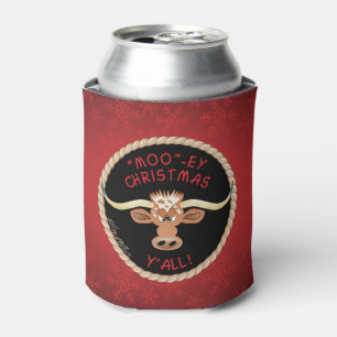 Comical Longhorn Steer Can Cooler