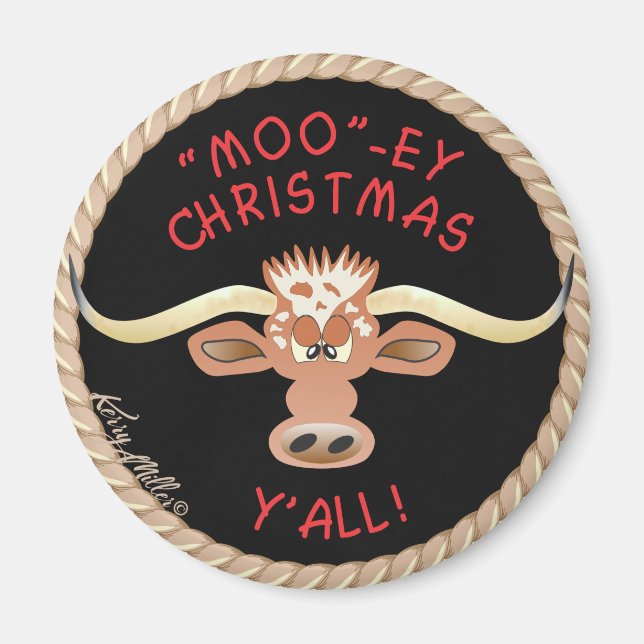 Comical Longhorn Steer Magnet (Front)