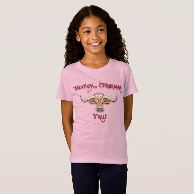Comical Longhorn Steer T-Shirt (Front Full)