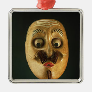 Comical Mask, Noh Theatre Metal Tree Decoration