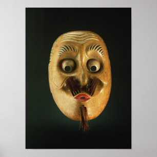 Comical Mask, Noh Theatre Poster