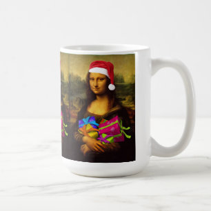 Comical Mona Lisa Santa Claus Coffee Mug