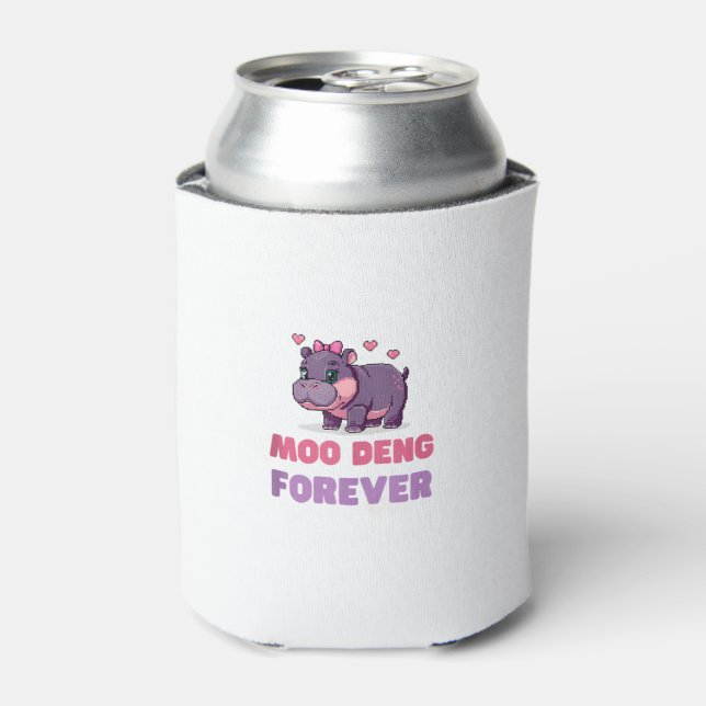 Comical MOO DENG FOREVER Animal Lover Hippo Theme  Can Cooler (Can Front)
