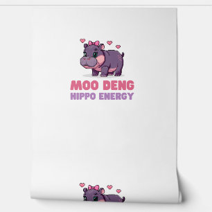 Comical MOO DENG HIPPO ENERGY Animal Lover Hippo T Wallpaper