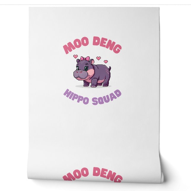 Comical MOO DENG HIPPO SQUAD Hippo Revolution Zook Wallpaper (Unrolling)