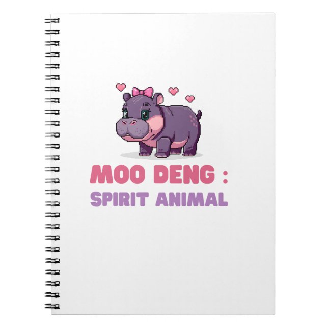 Comical MOO DENG SPIRIT ANIMAL Adventure Seeker Ou Notebook (Front)