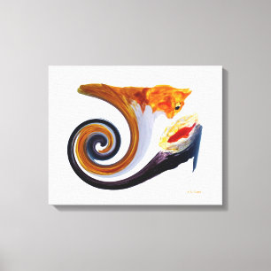 Comical Musical Abstract Ginger Cat Canvas Print