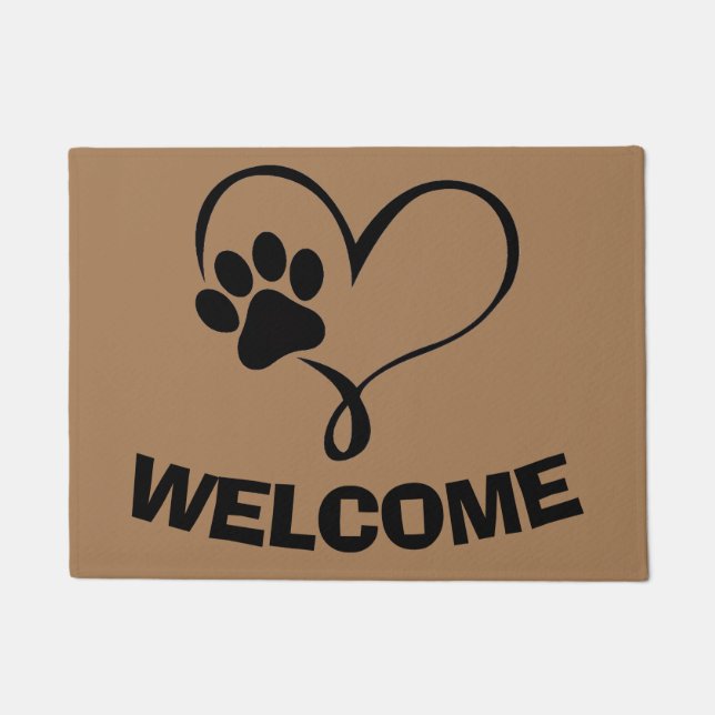 Comical  Pet Paw , edit text Doormat (Front)