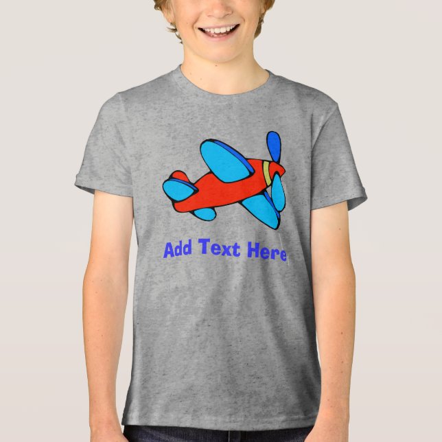 Comical Plane add text Tri-Blend Shirt (Front)