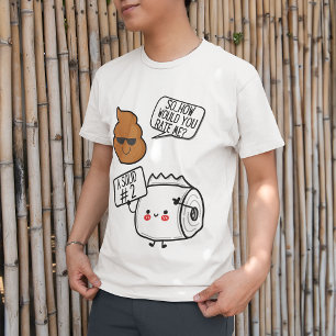 Comical Poop & Toilet Paper Rating Poo a Solid #2 T-Shirt