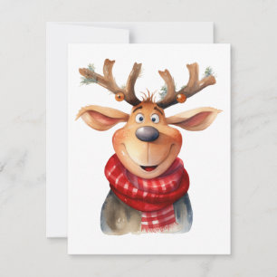 Comical Reindeer Greeting Card