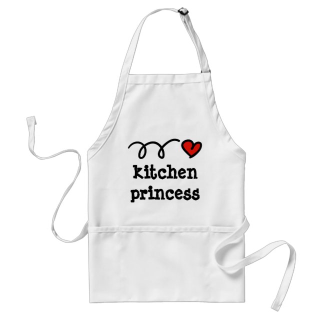 Comical short white apron for kitchen princess (Front)