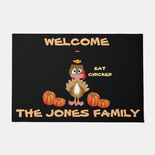 Comical Thanksgiving Turkey Doormat (Front)
