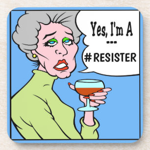 Comical Wine Drinker, edit text, Coaster