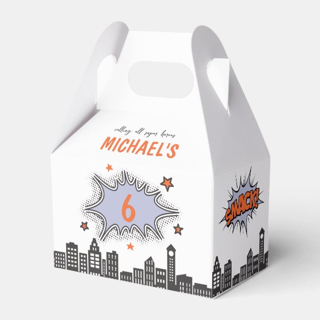 Comics Book Superhero Any Age Gable Favour Box (Front Side)