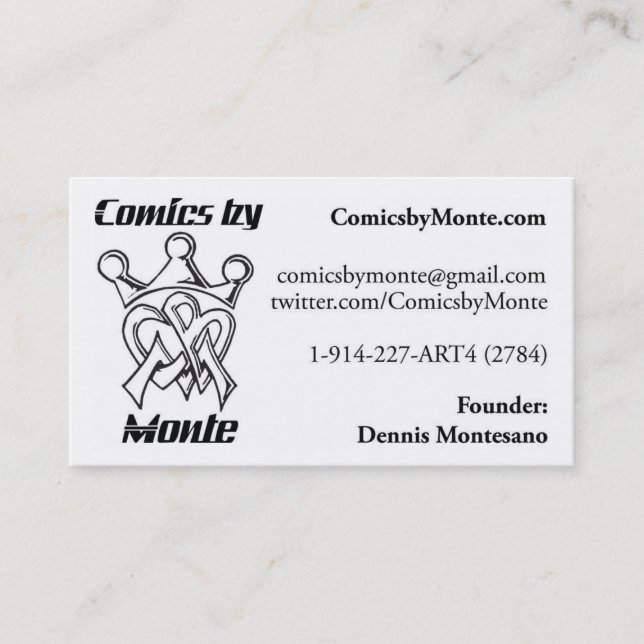 Comics By Monte Business Card (Front)