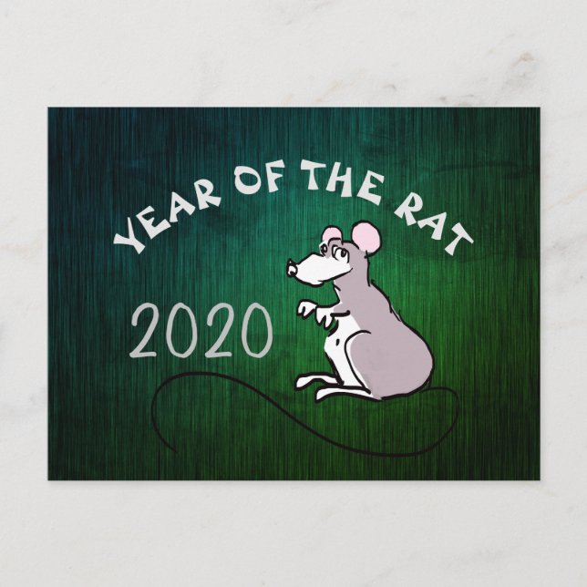 Comics Chinese Rat New Year 2020 Greeting Postcard (Front)