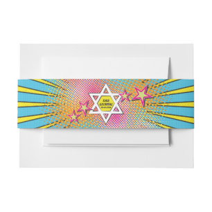 Comics Comic Book Bar Mitzvah Star of David Invitation Belly Band