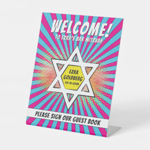 Comics Comic Book Bar Mitzvah Star of David Pedestal Sign