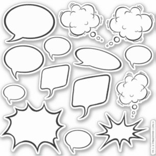 Comics Draw Your Own Cool Speech Bubble Stickers