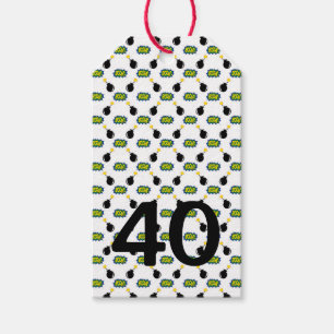 Comics Superhero 40th Birthday Pow Boom Zap Funny Gift Tags