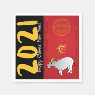 Comics Traditional Chinese Ox Year 2021 PN Napkin