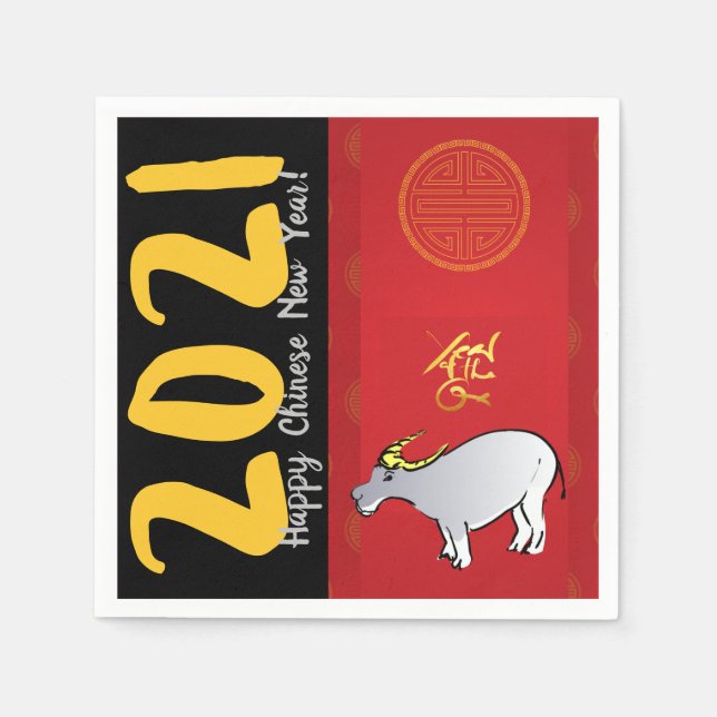 Comics Traditional Chinese Ox Year 2021 PN Napkin (Front)