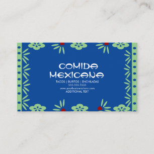 Comida Mexicana Food Truck Papel Picado Business Card