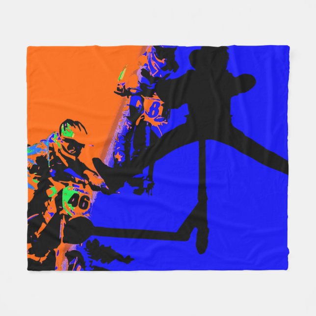 Comin' Through - Motox and Scooter  Fleece Blanket (Front (Horizontal))