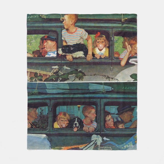 Coming and Going by Norman Rockwell Fleece Blanket (Front)